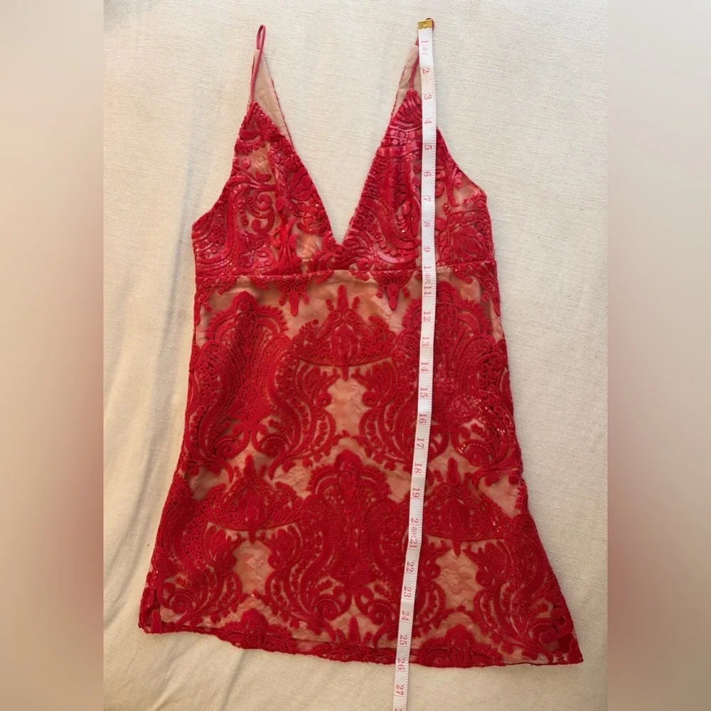 ♥️ Free People Night Shimmers Dress in Red
